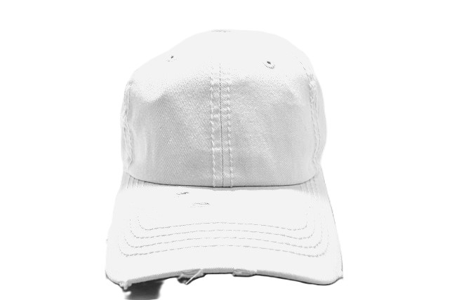 HS-005 COTTON VINTAGE STITCH CAP WHITE